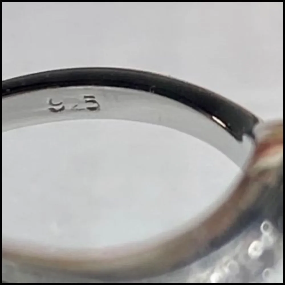 ✨2✖️Host Pick✨ White Sapphire Australian Black Sapphire Solid .925 Swirl Ring